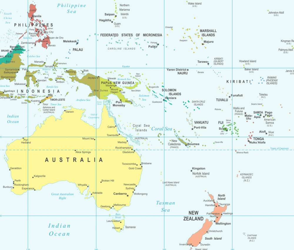 大洋洲地图